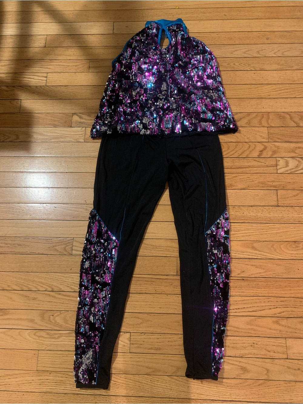 Sparkle sequin Halter top and leggings dance outfit